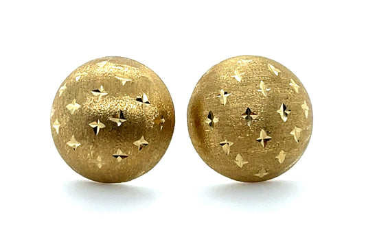 14KY Gold Button Stud Earrings 2.51g