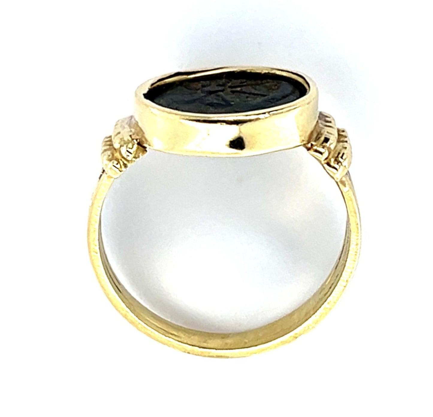 18KY Gold Ancient Coin "Widow's Mite" Judean Prutah Ring
