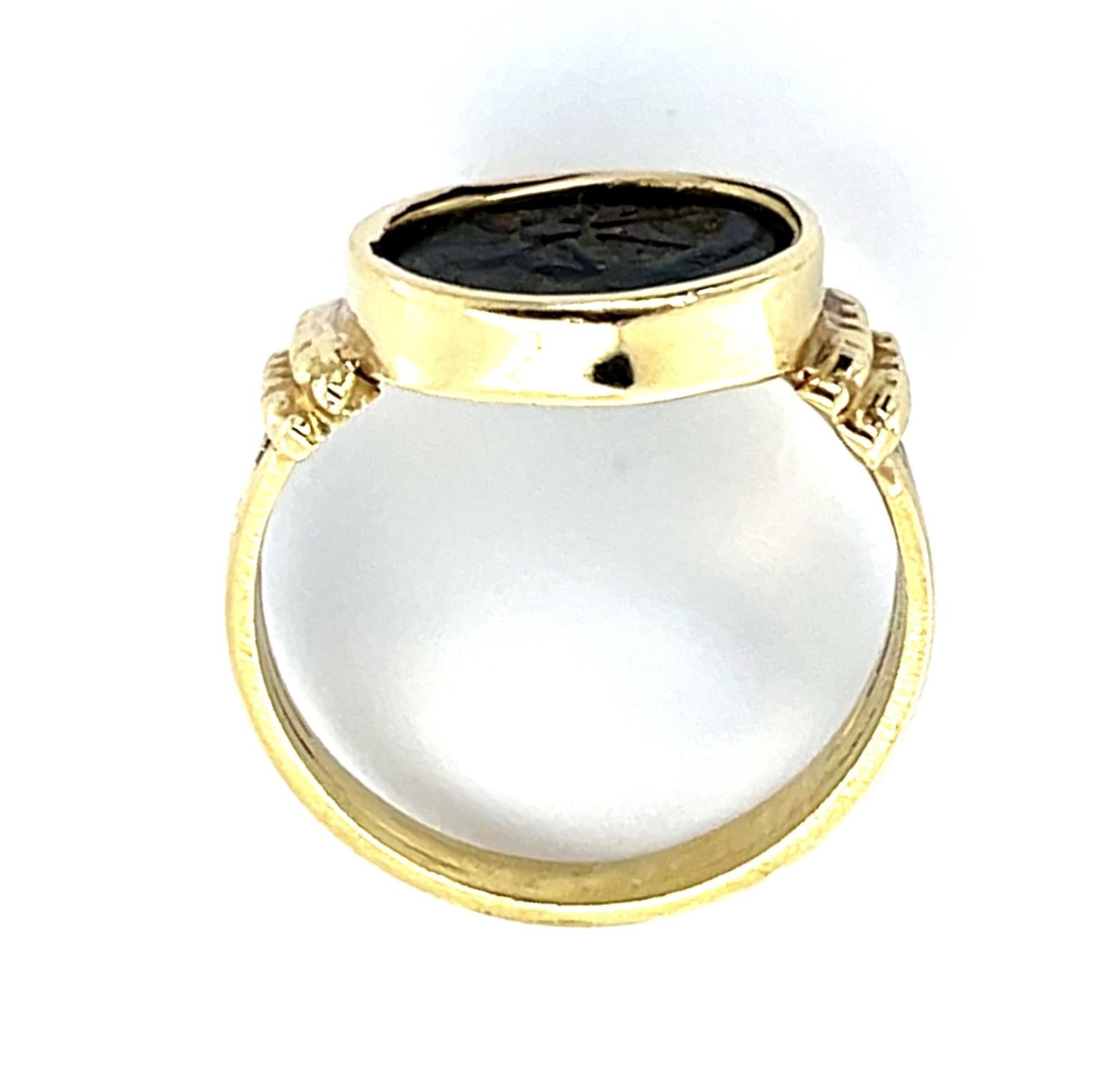 18KY Gold Ancient Coin "Widow's Mite" Judean Prutah Ring