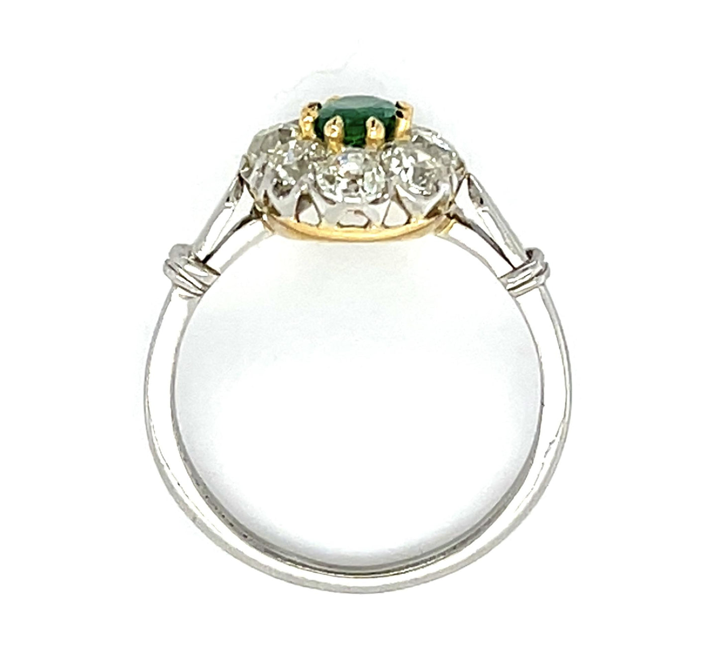 .41ct Oval Emerald PT+18KW Gold Handmade Ring