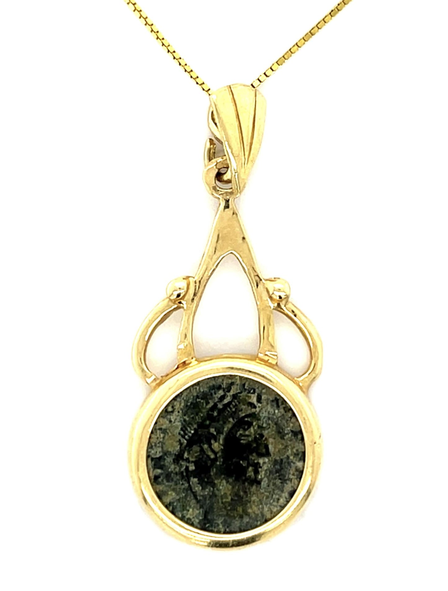 Ancient Roman Emperor 14KY Coin Pendant (Ancient 260-285 AD) Roman Emperor