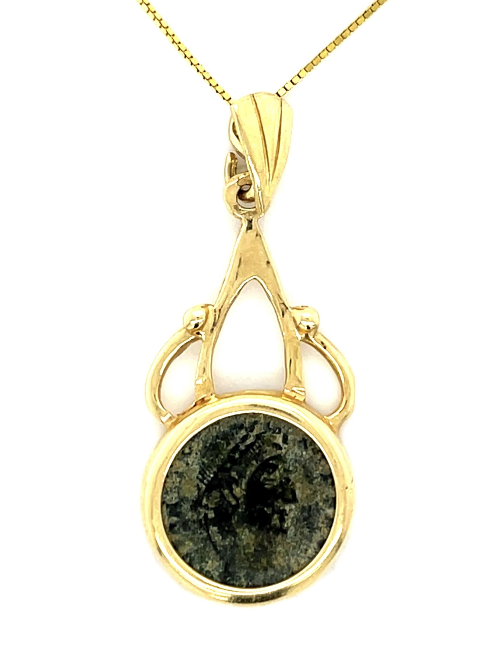 Ancient Roman Emperor 14KY Coin Pendant (Ancient 260-285 AD) Roman Emperor