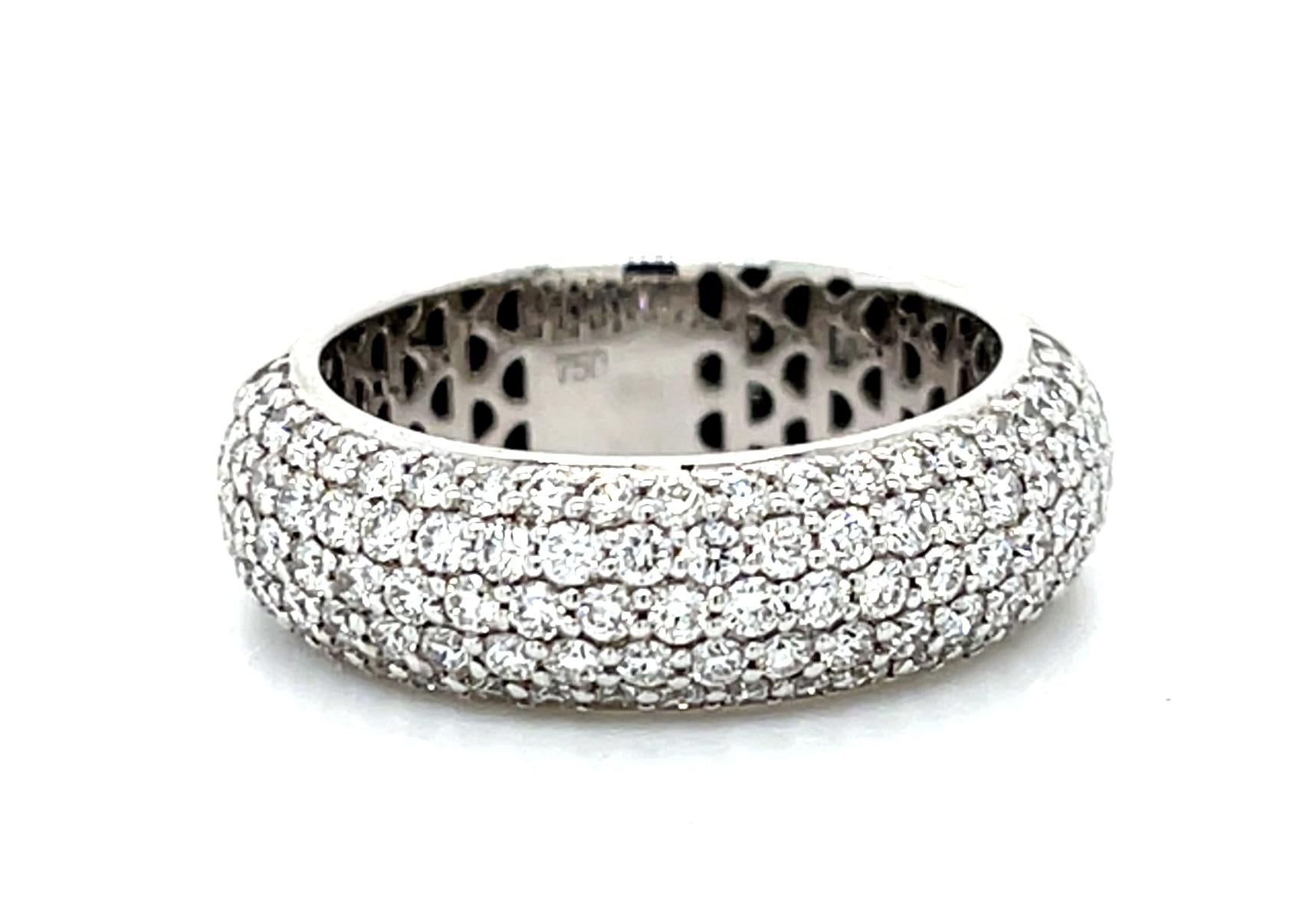1.63ct Diamond 18KW Gold Band Ring 5.80g