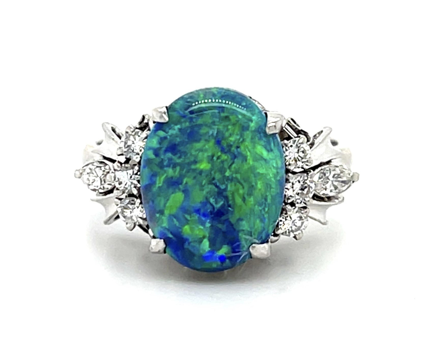 2.72ct Black Australian Opal PT Ring