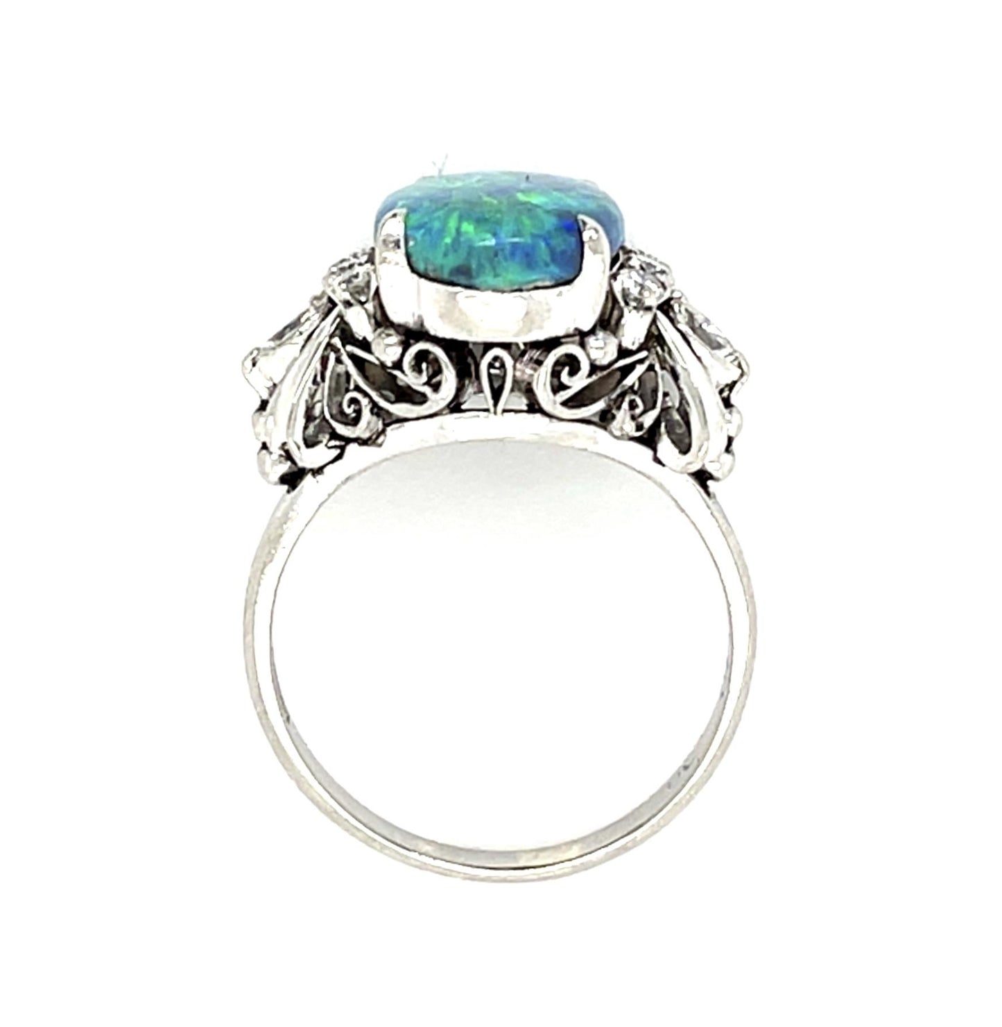 2.72ct Black Australian Opal PT Ring
