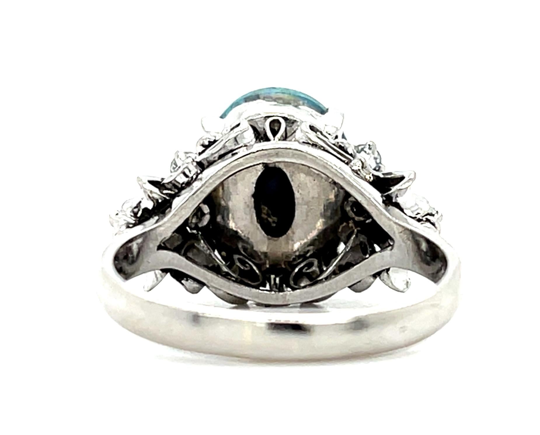 2.72ct Black Australian Opal PT Ring