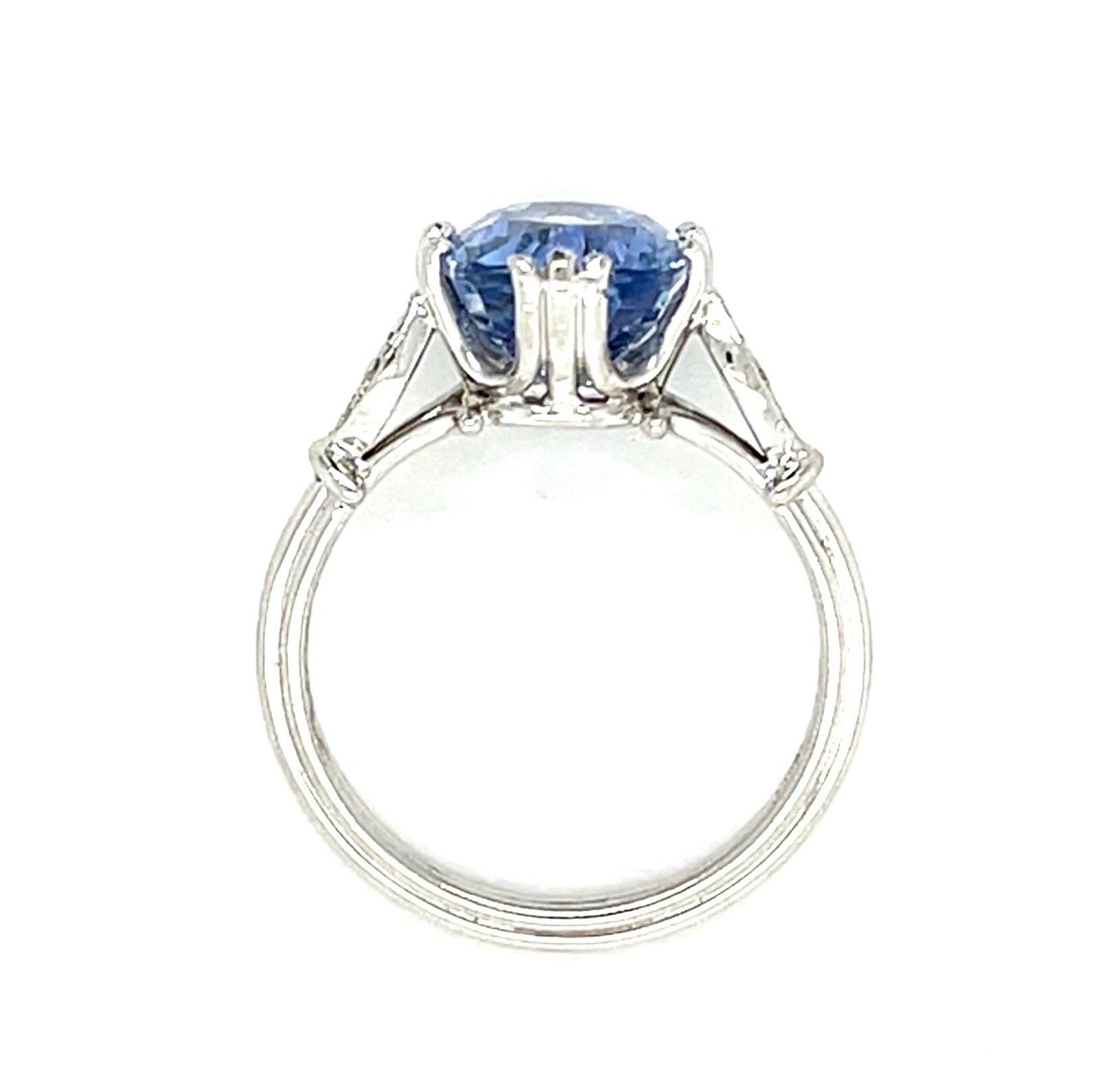 3.40ct Ceylon Cushion Sapphire Platinum Ring (Vintage 1950s)