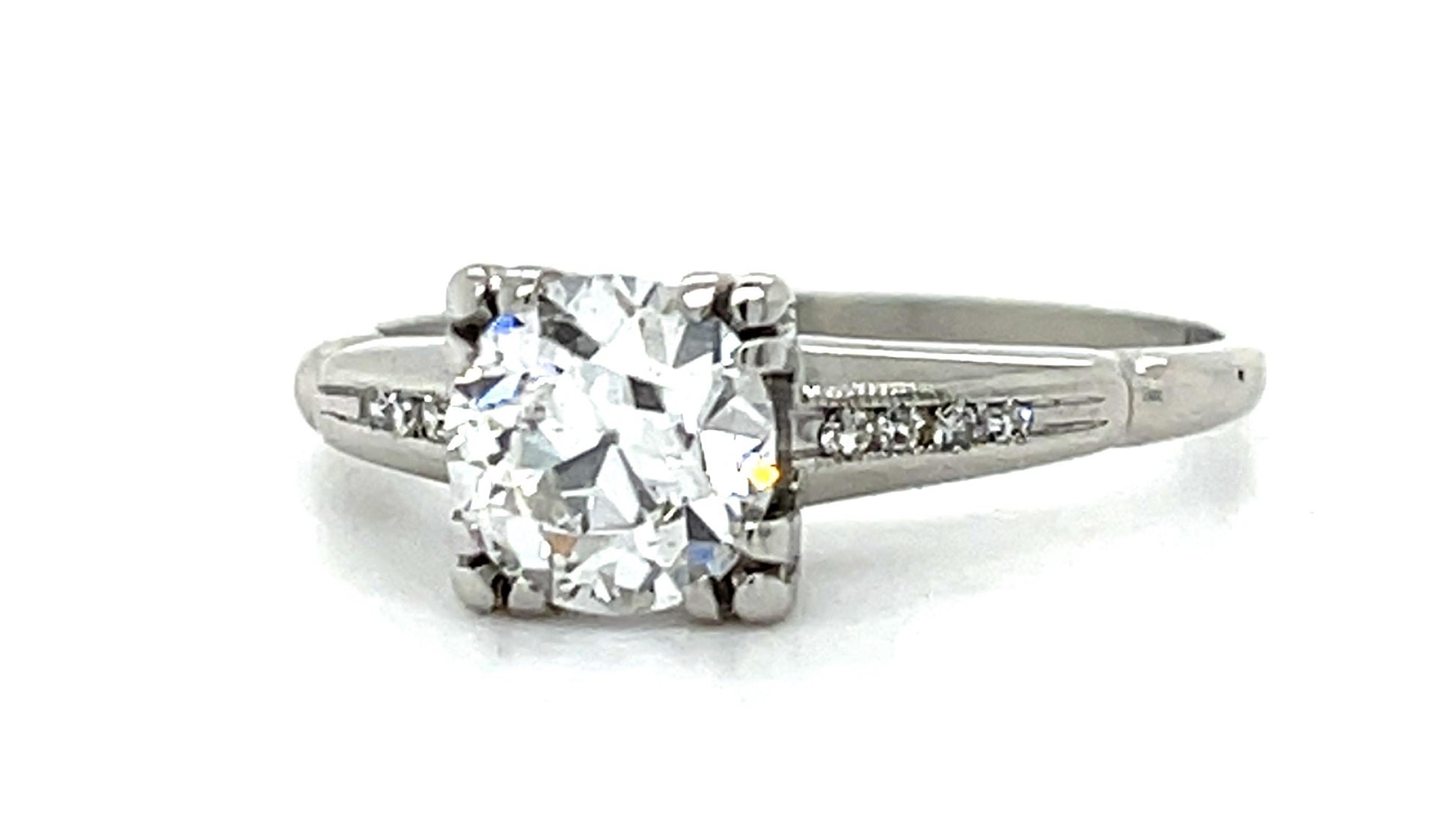 Original Art Deco .85ct (F-G SI1 No Cert) Old European Diamond Platinum Ring