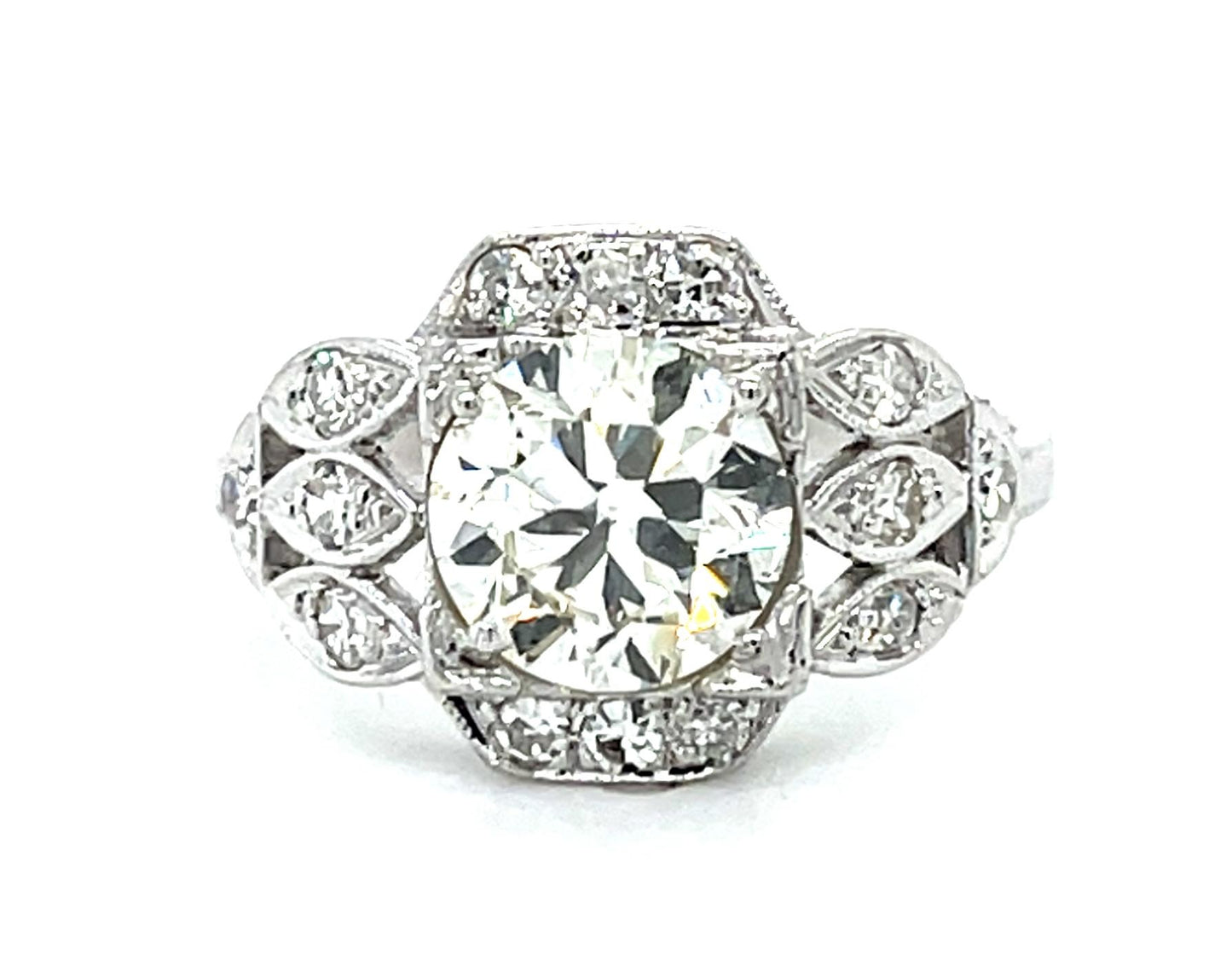 Original Art Deco 1.36ct Exact Euro Diamond Platinum Ring