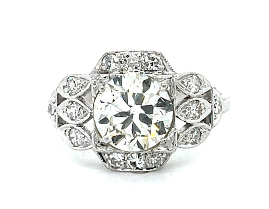 Original Art Deco 1.36ct Exact Euro Diamond Platinum Ring