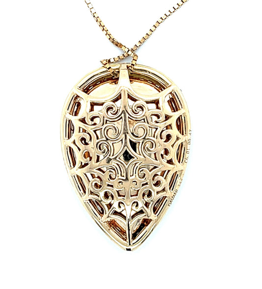 6ct Pear Opal 14K Rose Gold Pendant