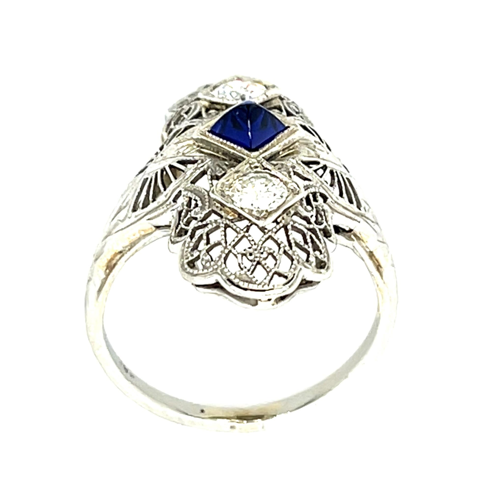 Original Art Deco .30ct Diamond 18KW Gold Ring (Vintage 1930s)