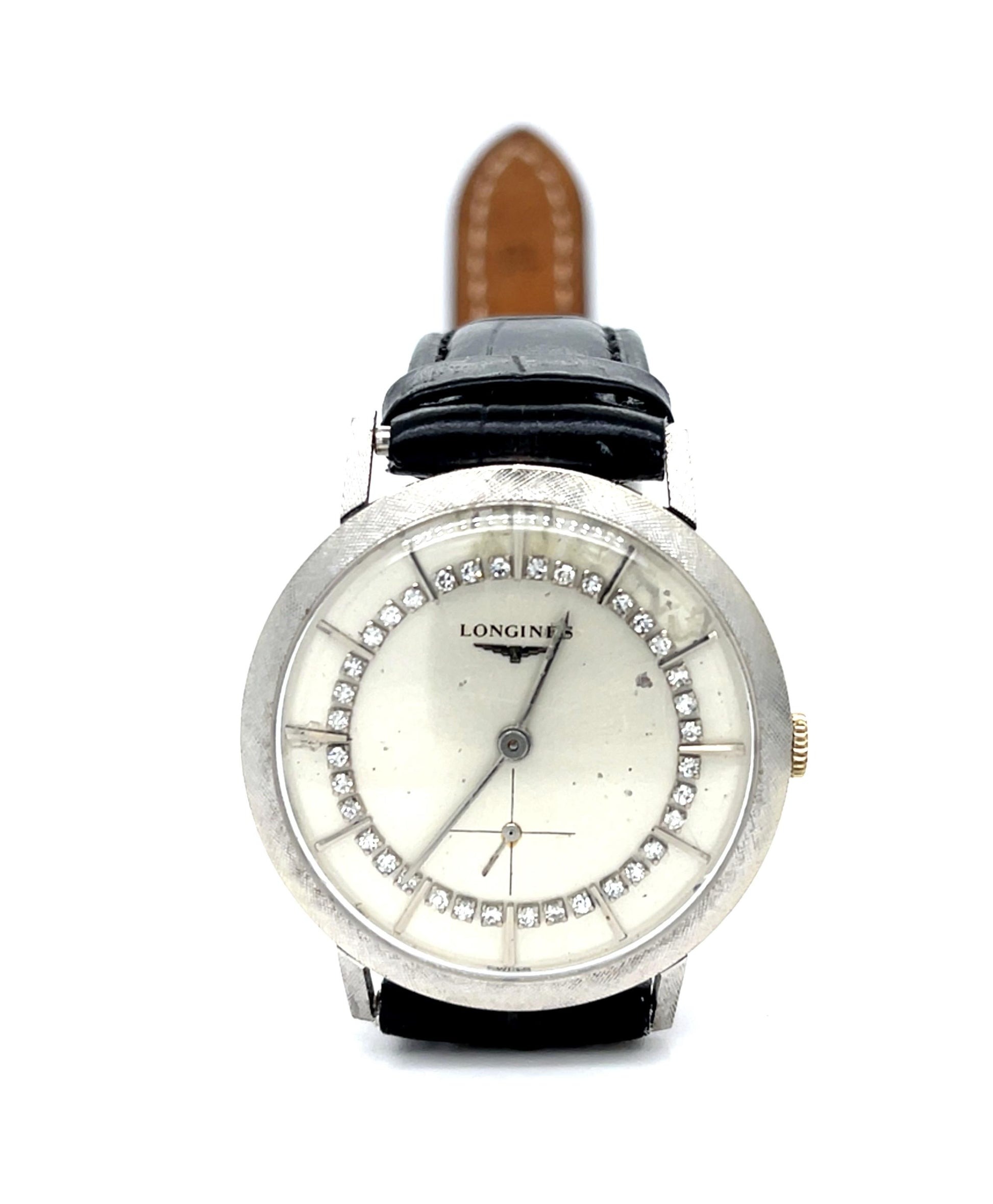 Original Longienes .72ct Diamond 14KW Gold Watch (Vintage 1960s)