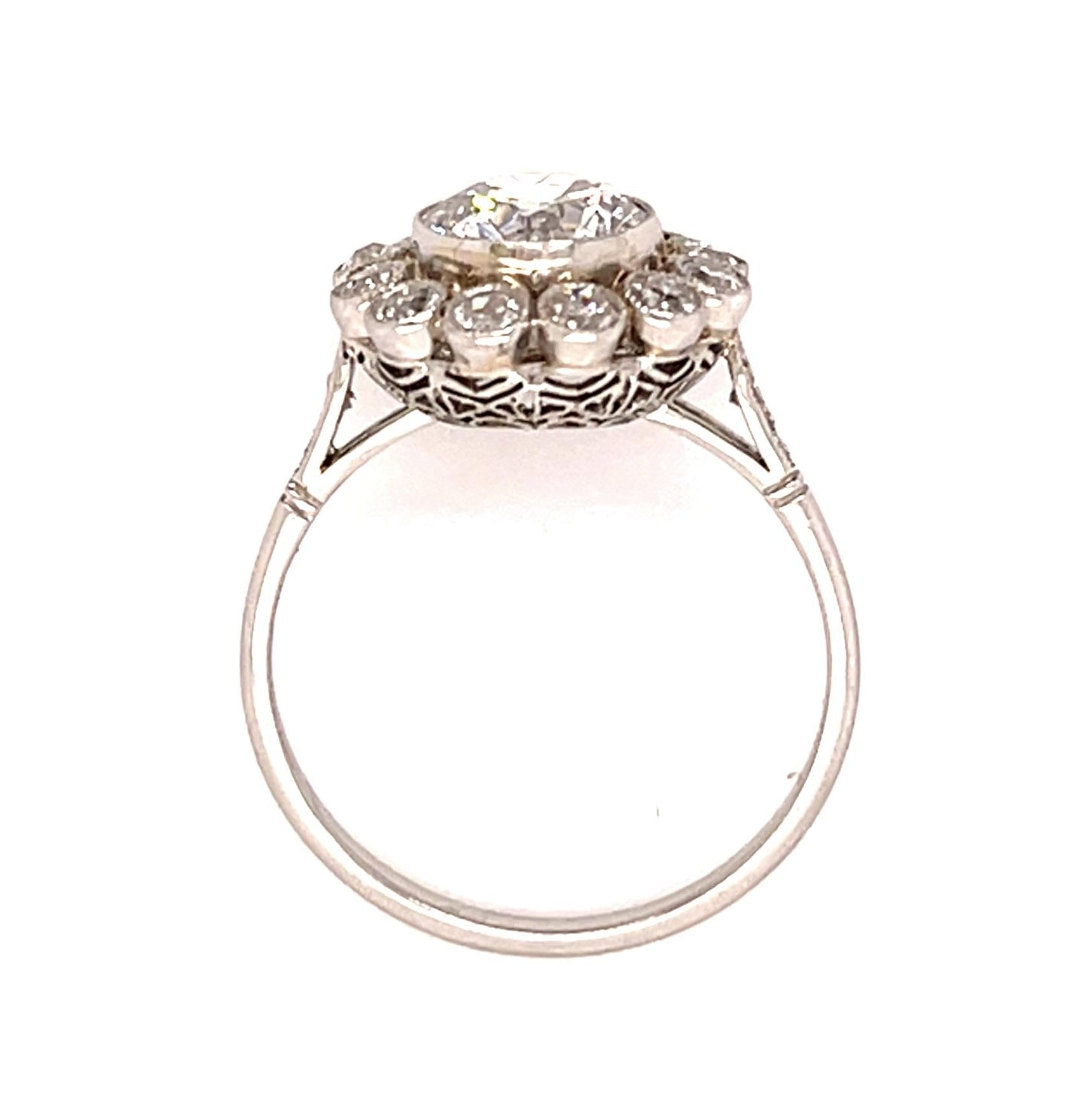 1.59ct Old Euro Diamond Platinum Handmade Ring 1ct SD