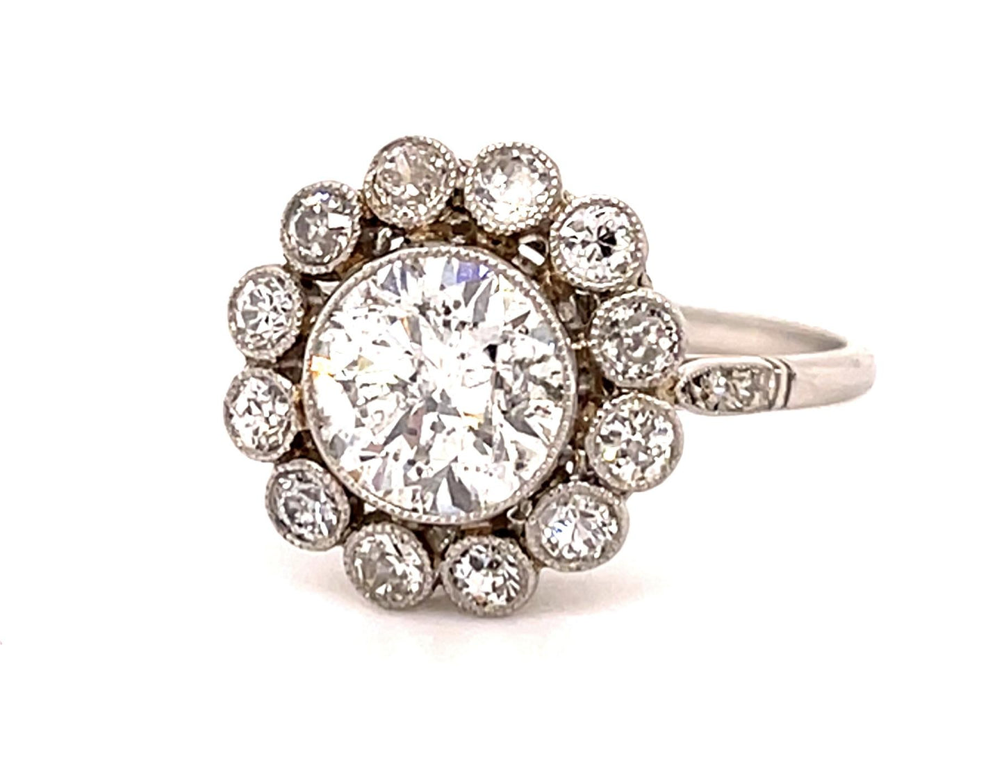 1.59ct Old Euro Diamond Platinum Handmade Ring 1ct SD