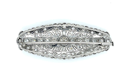 Original Art Deco 3.50ct Diamond Platinum Brooch (Antique 1920s) 12g 2"
