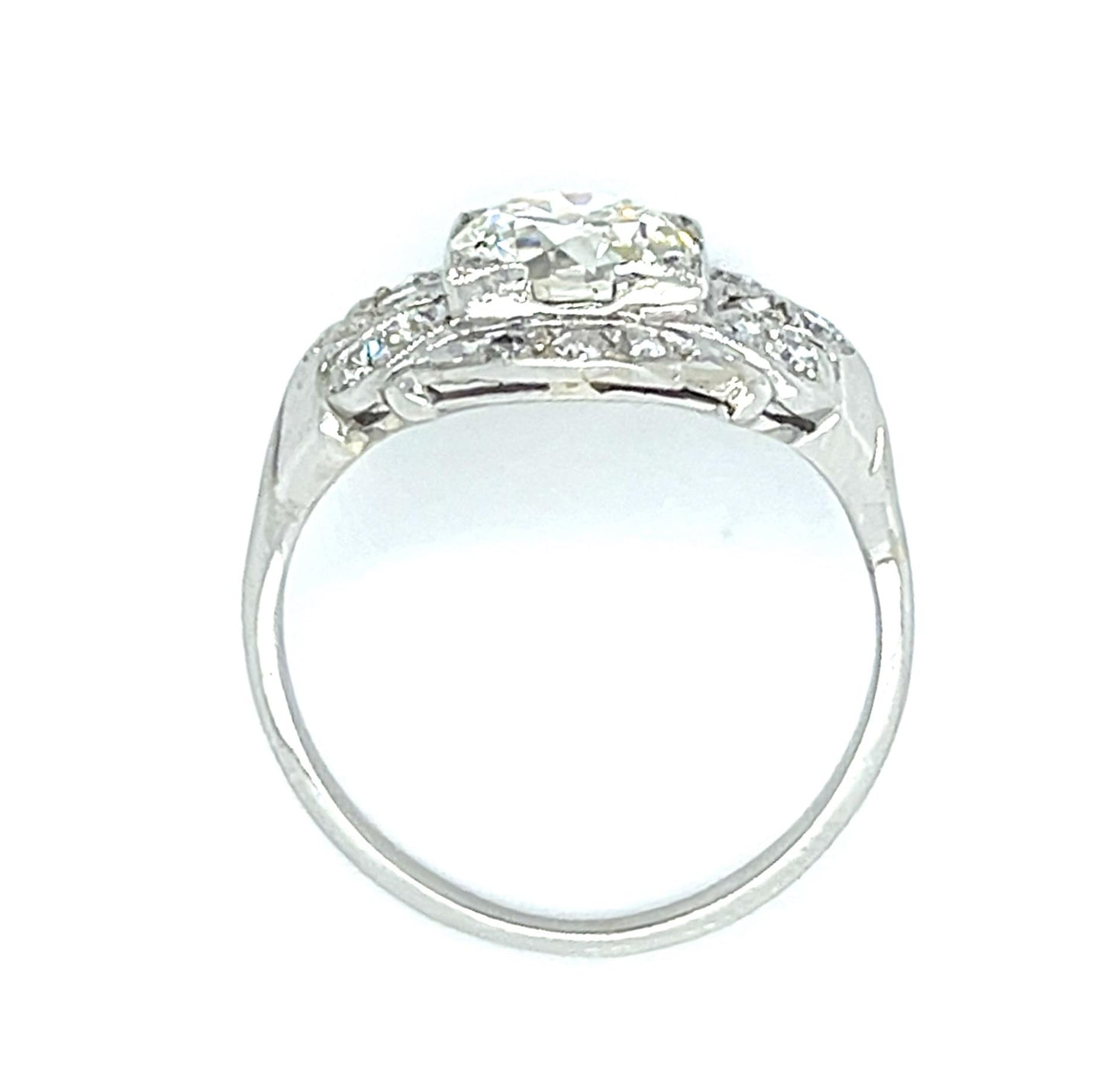 Original Art Deco 1.56ct Old European Diamond Platinum Ring (Vintage 1930s) GIA