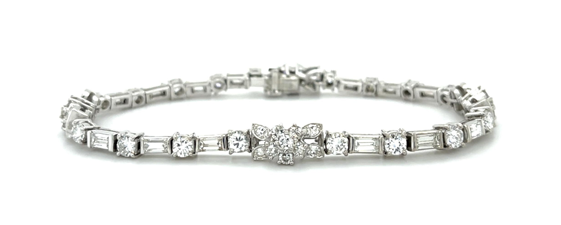 5.58ct Diamond Platinum Bracelet 22g 7"