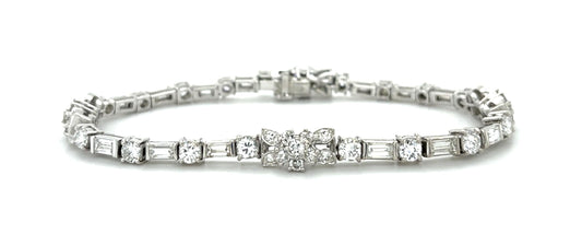 5.58ct Diamond Platinum Bracelet 22g 7"