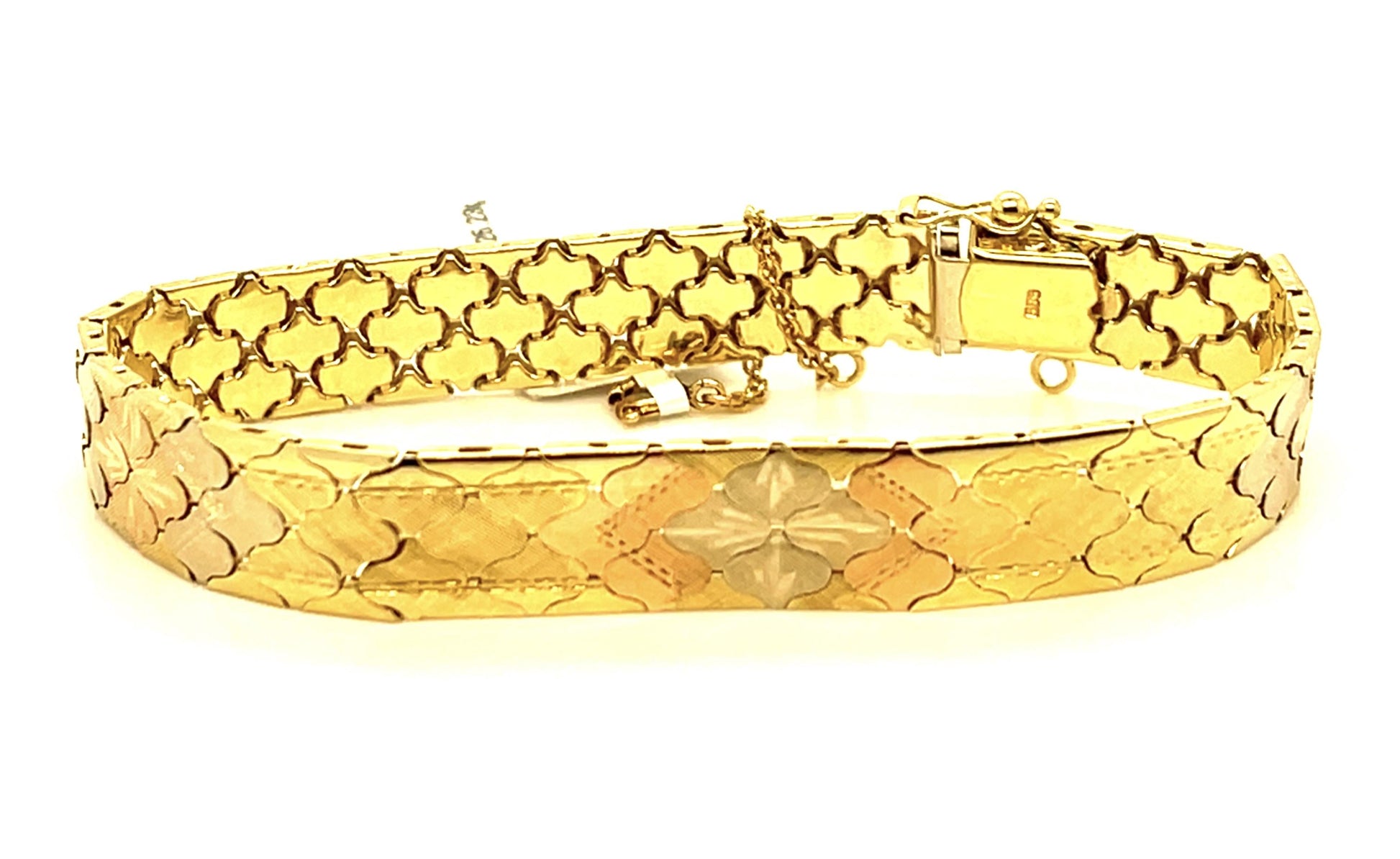 14K 2 Tone Italian Bracelet 26.23g 7.25"