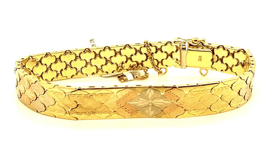 14K 2 Tone Italian Bracelet 26.23g 7.25"