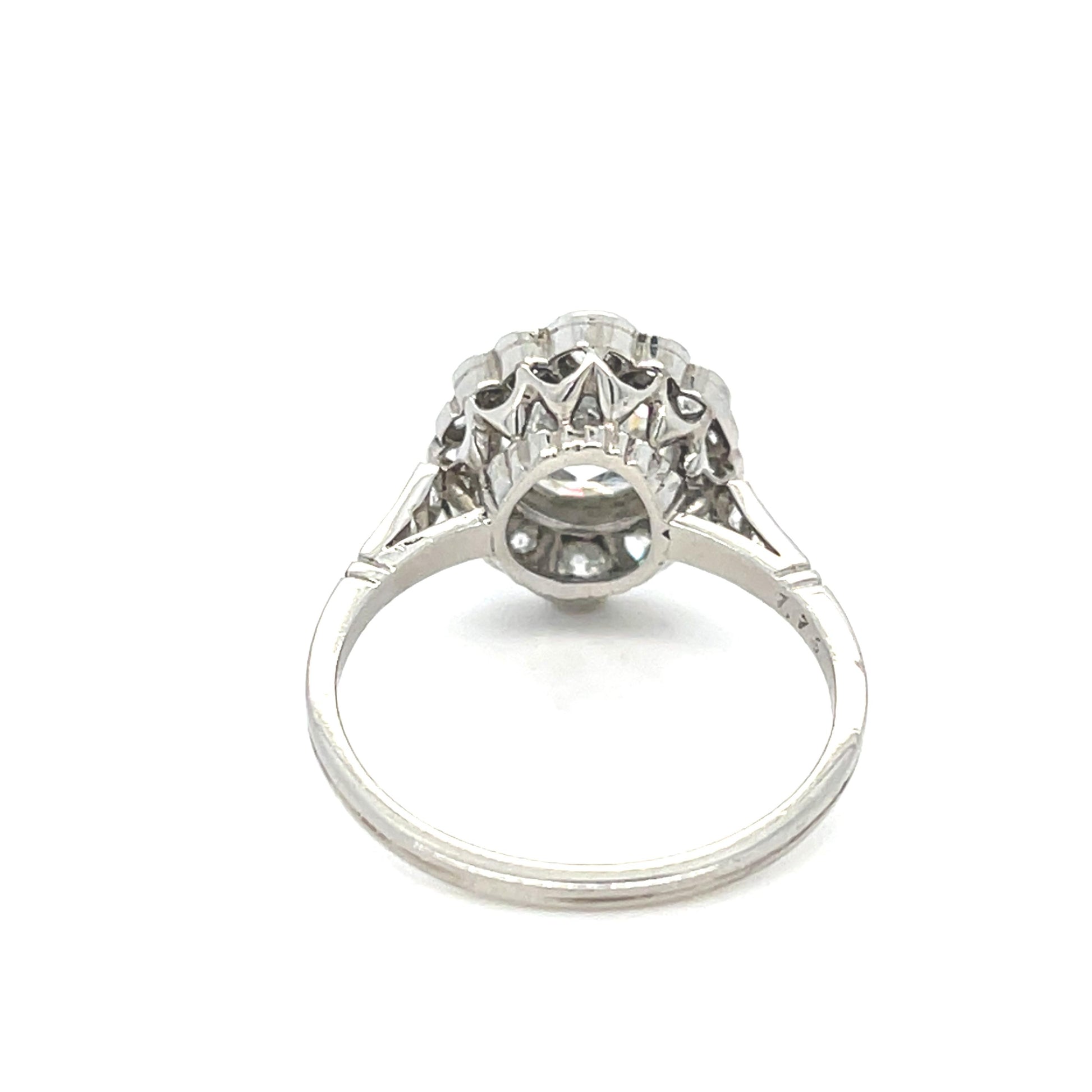 1.76CT (H-I I1) Diamond .80ct SD PT Handmade Ring No Cert