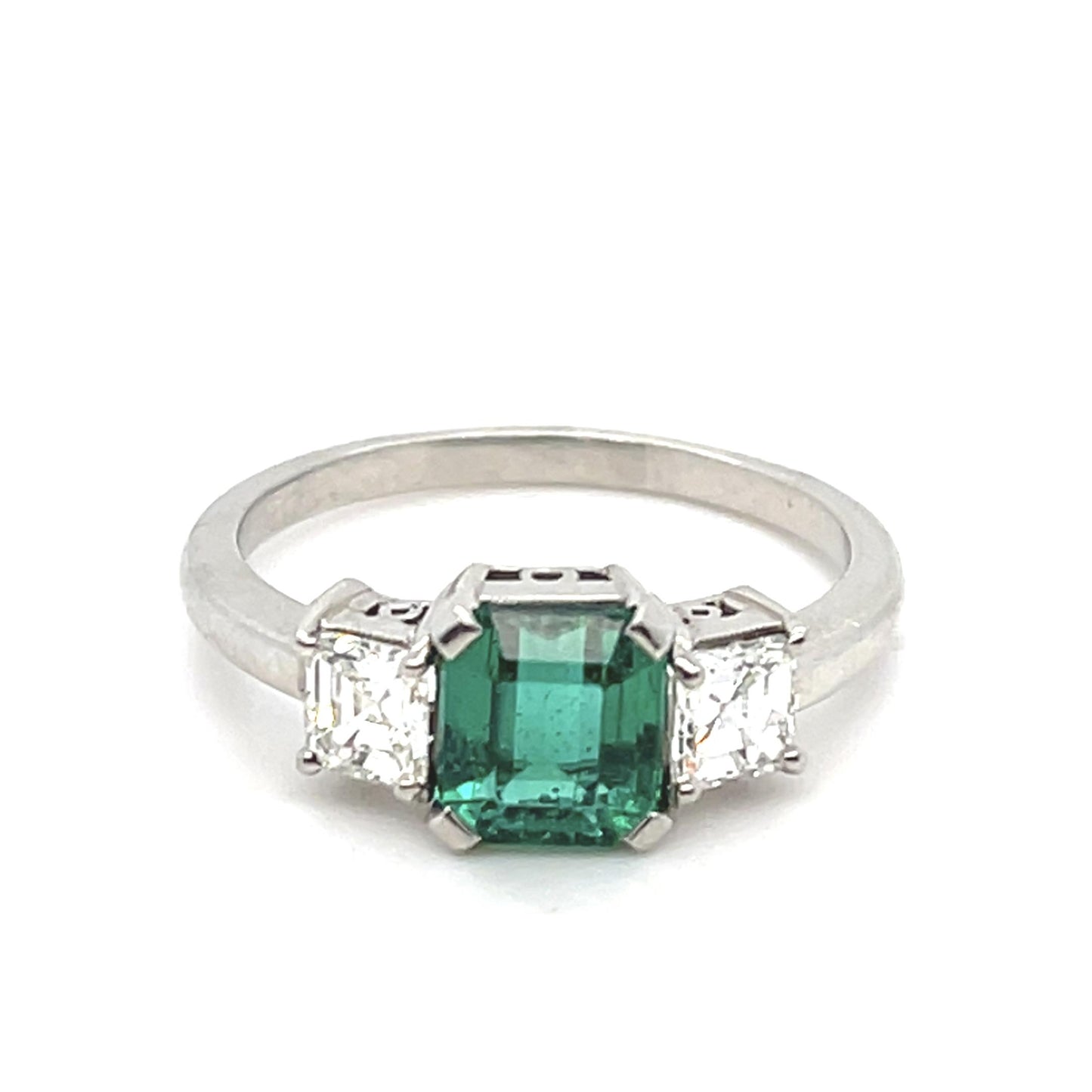 1.13ct Emerald .61ct Diamond Ring