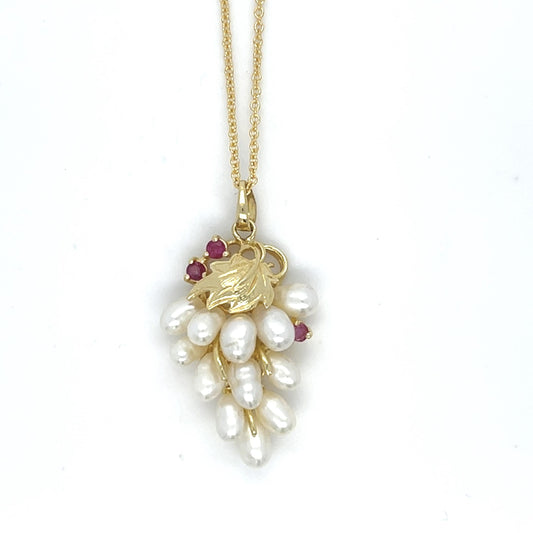 15K Pearl Necklace 2.80g 18" GF Chain