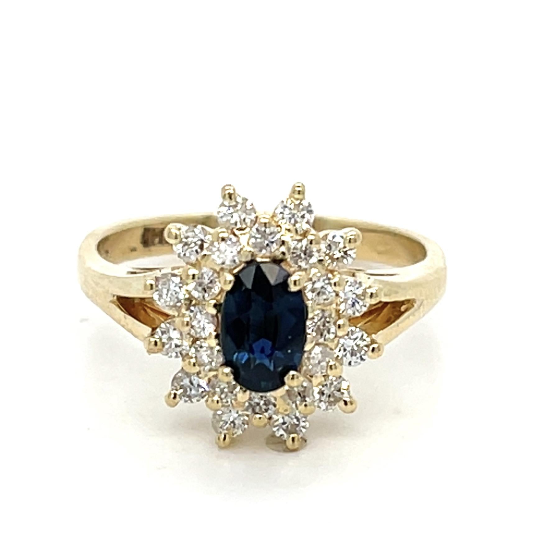 .60ct Diamond .50ct Sapphire 14K Ring