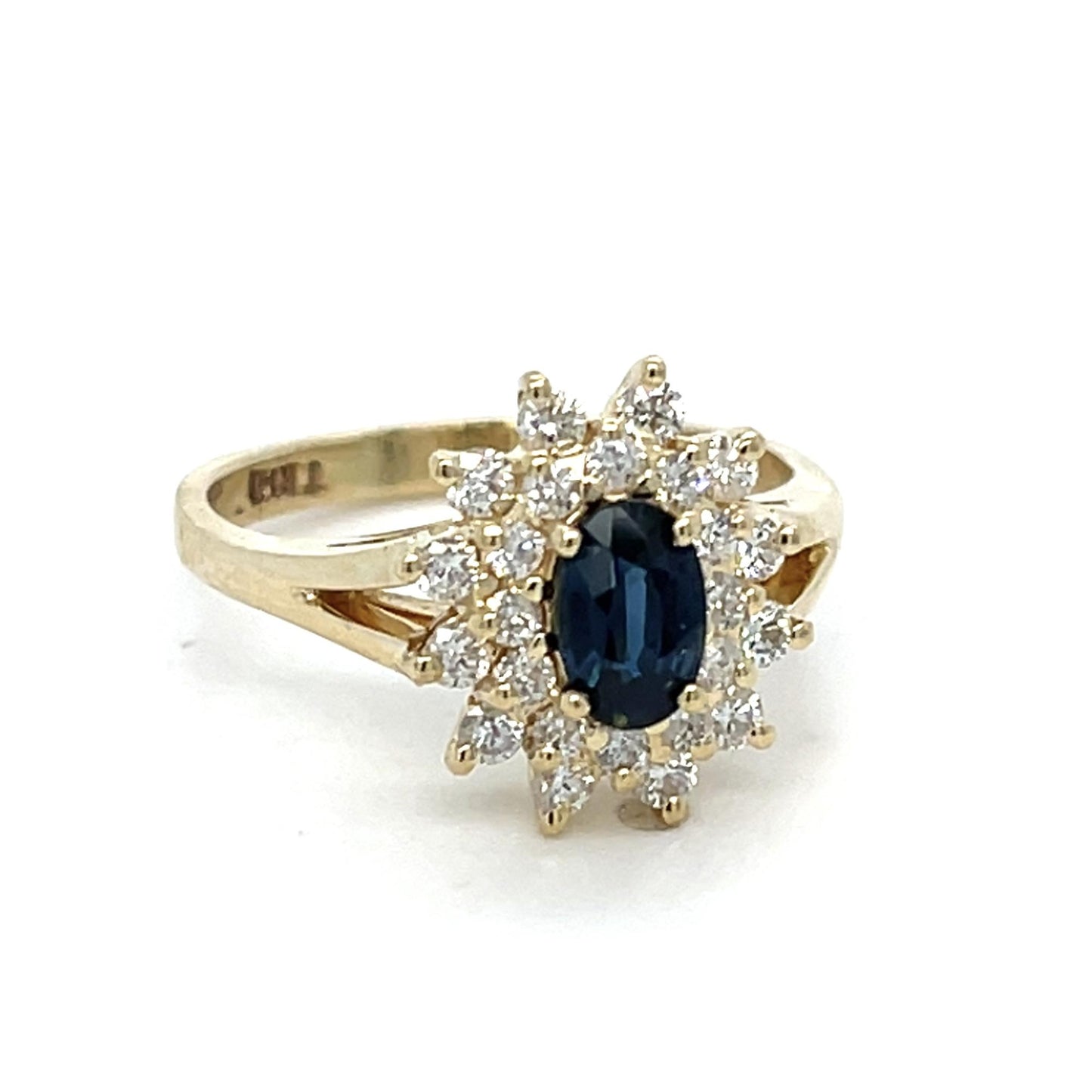 .60ct Diamond .50ct Sapphire 14K Ring