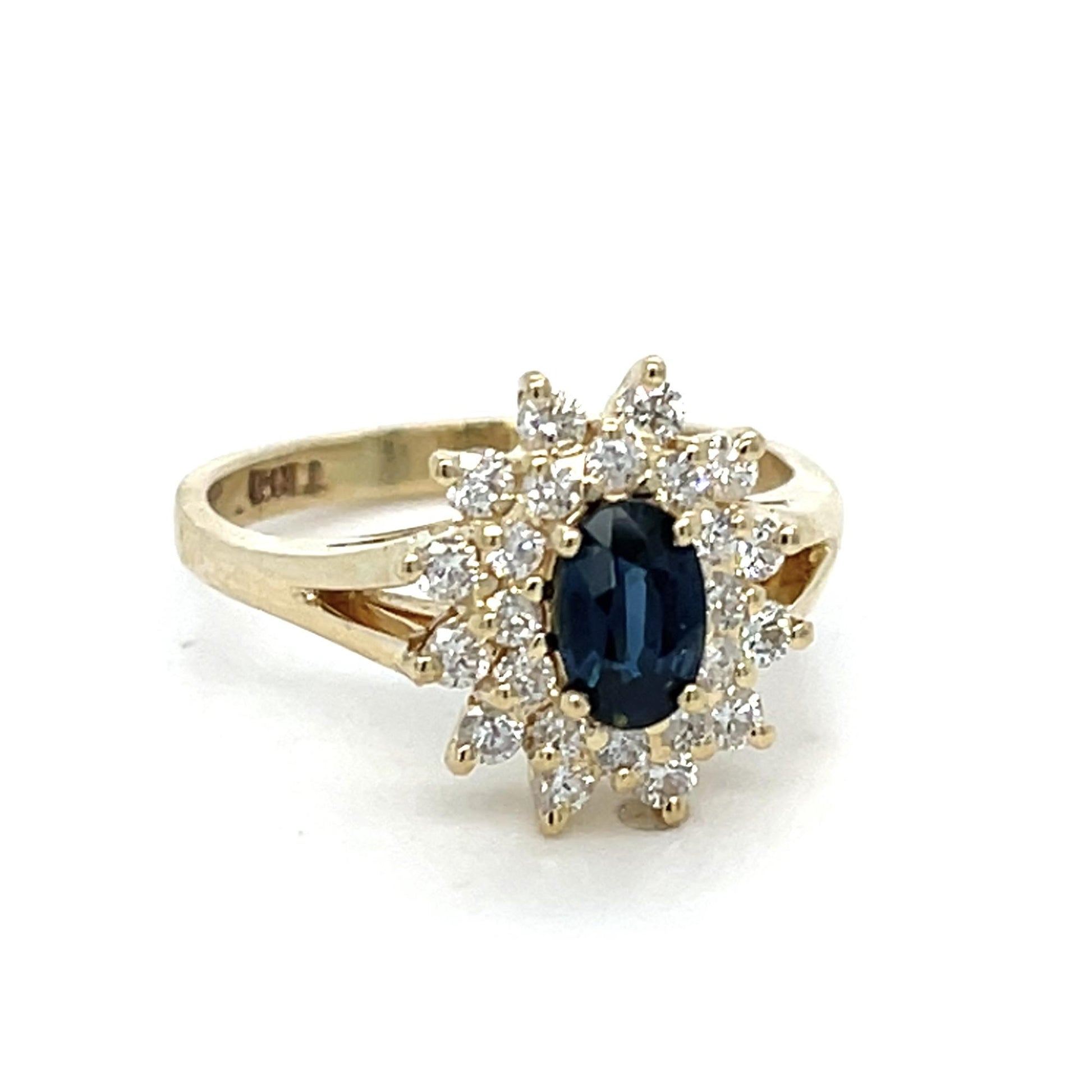 .60ct Diamond .50ct Sapphire 14K Ring