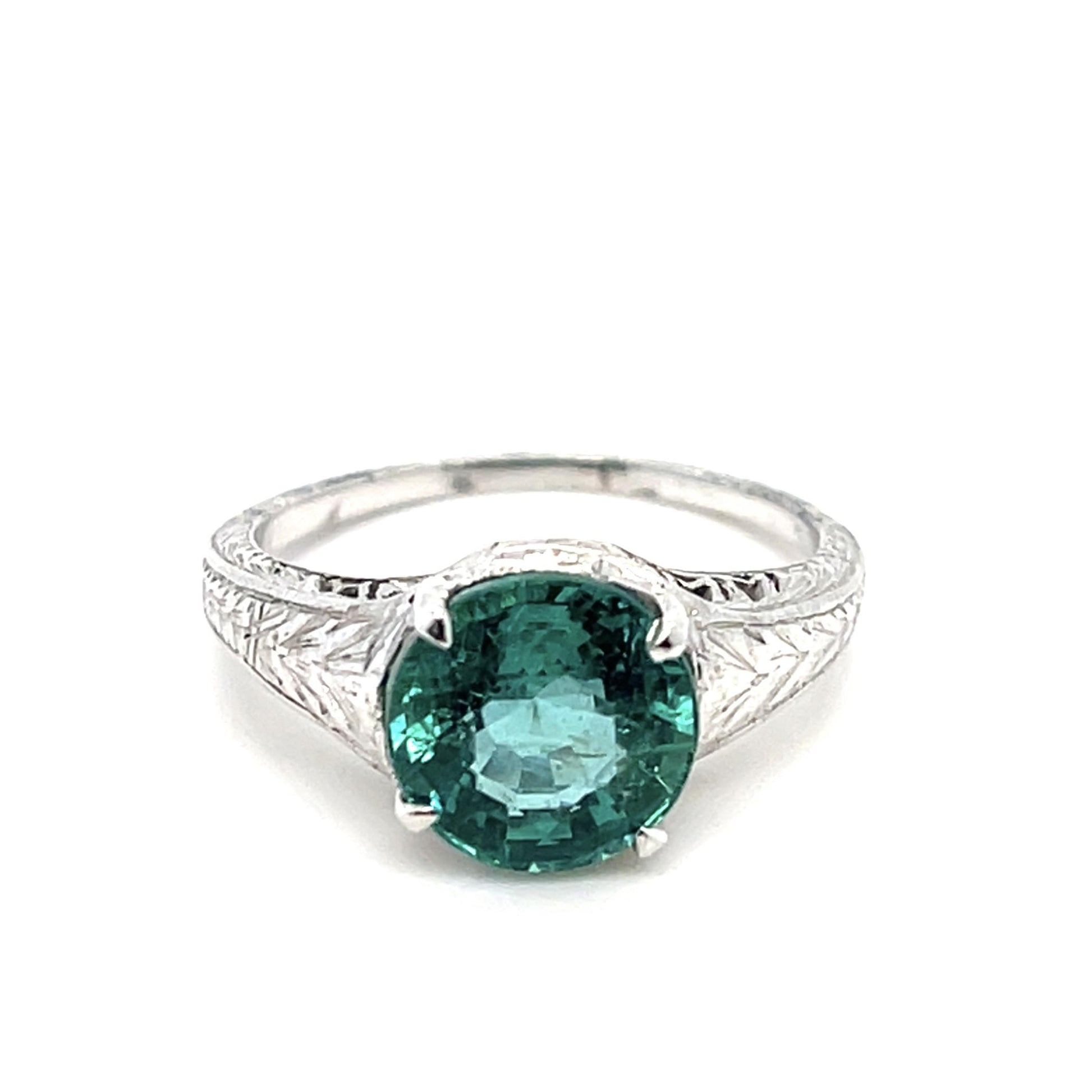 2.25ct Emerald PT Art Deco Ring (Circa 1930S)