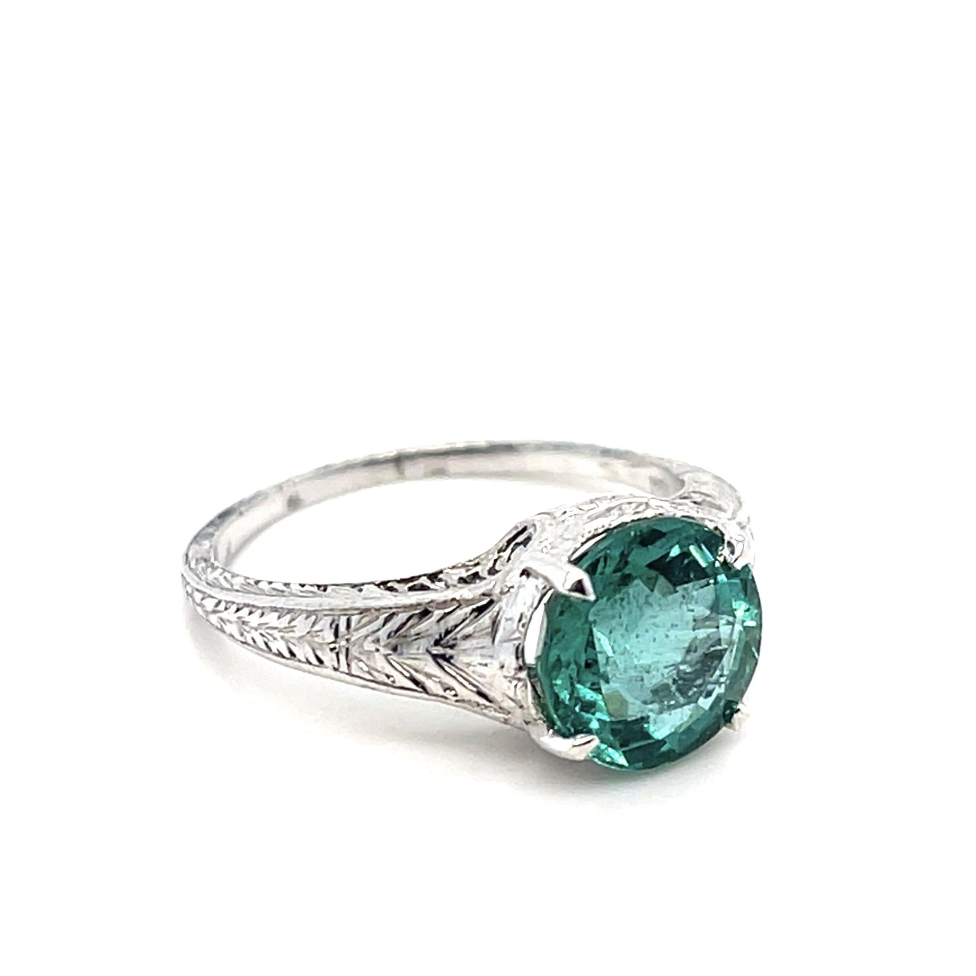 2.25ct Emerald PT Art Deco Ring (Circa 1930S)