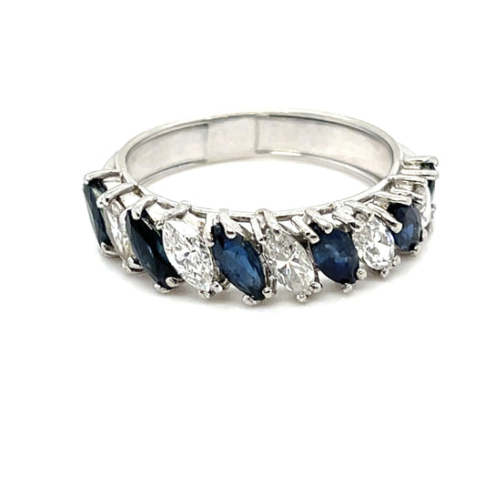 1.20ct Sapphire .74ct Diamond PT Ring