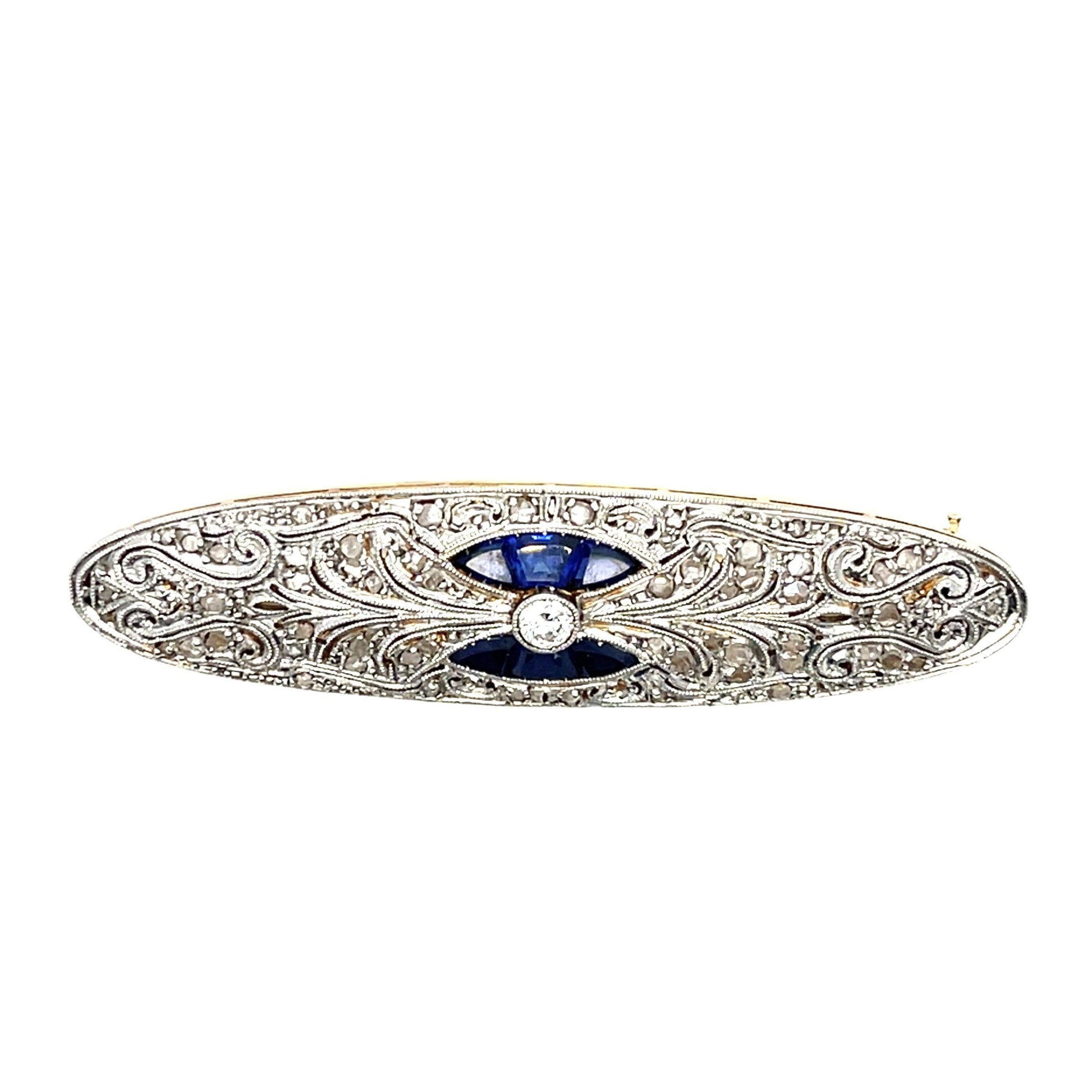 Edwardian 18K +PT 1ct Diamond Brooch (Circa 1900s)