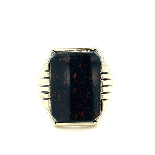 Original Victorian 10K Men's Green Gold Bloodstone Ring
