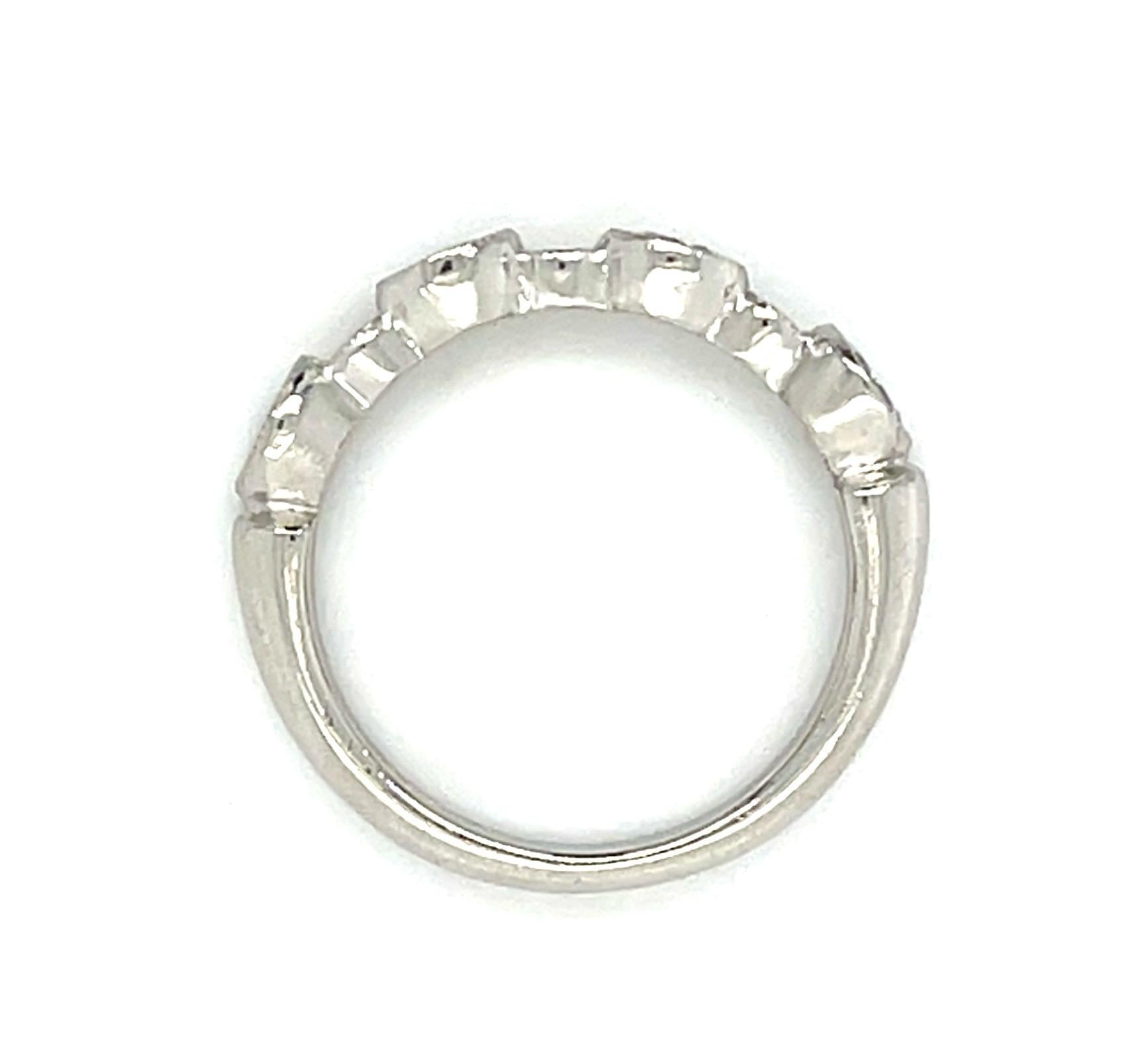 1ct Diamond Platinum Band Ring 5.60g 5.50 Size