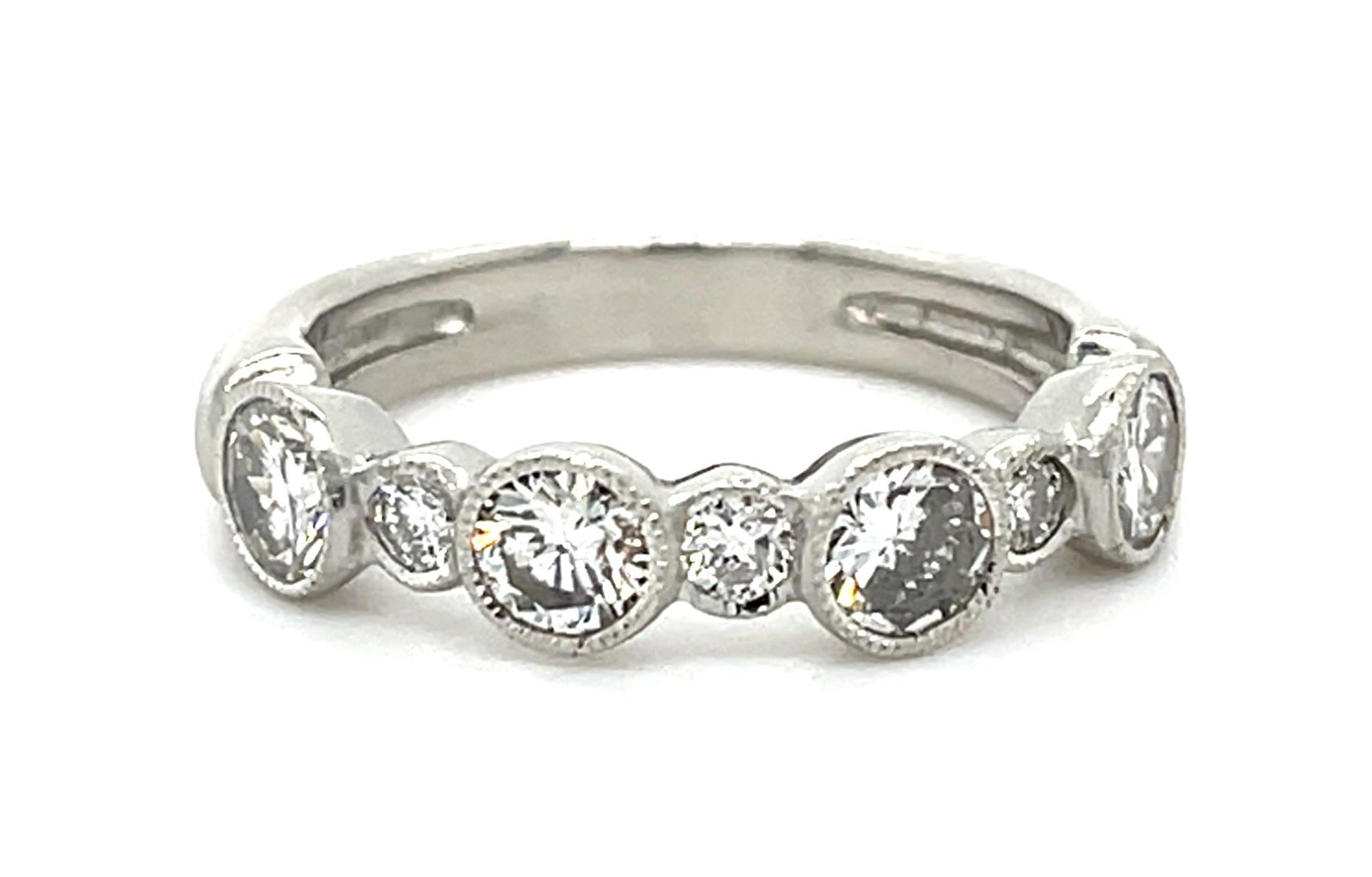 1ct Diamond Platinum Band Ring 5.60g 5.50 Size