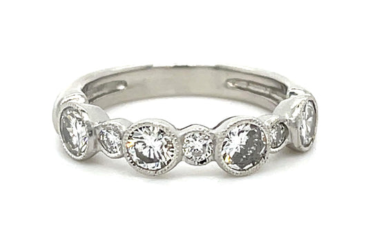 1ct Diamond Platinum Band Ring 5.60g 5.50 Size