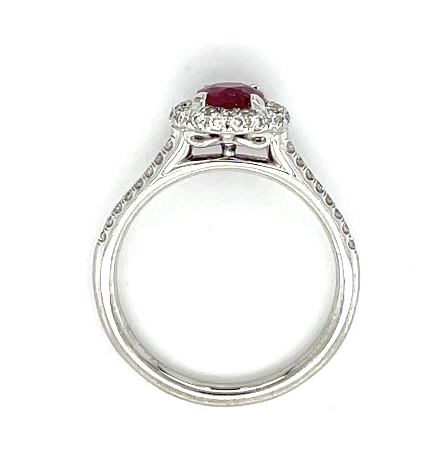 1.10ct Burma No Heat Ruby Platinum Halo Ring .44ct Diamond 5.20g 6.50 Size