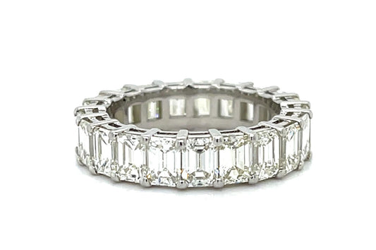 6.36ct Emerald-cut Diamond (G-H VS) Platinum Eternity Band Ring 6.60g