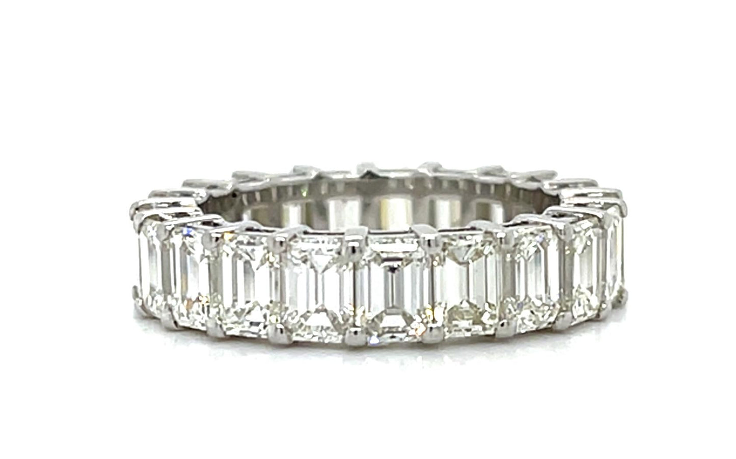 6.36ct Emerald-cut Diamond (G-H VS) Platinum Eternity Band Ring 6.60g