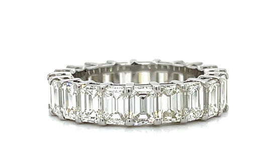 6.36ct Emerald-cut Diamond (G-H VS) Platinum Eternity Band Ring 6.60g