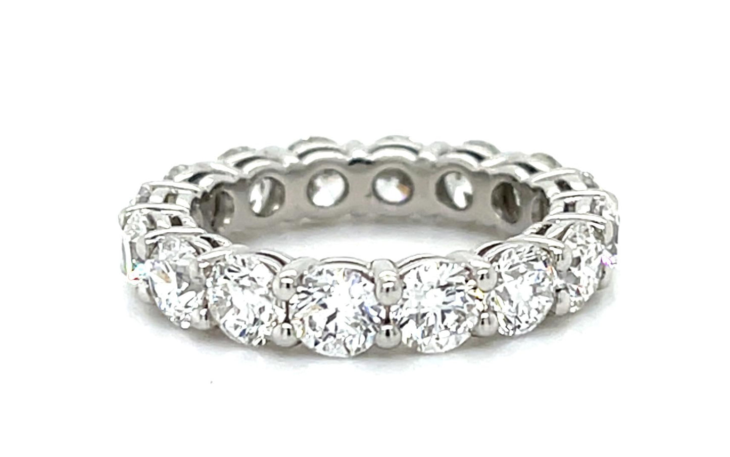 4.81ct (G-I VS) Round Diamonds Platinum Eternity Band Ring 6.40g 6.50 Size