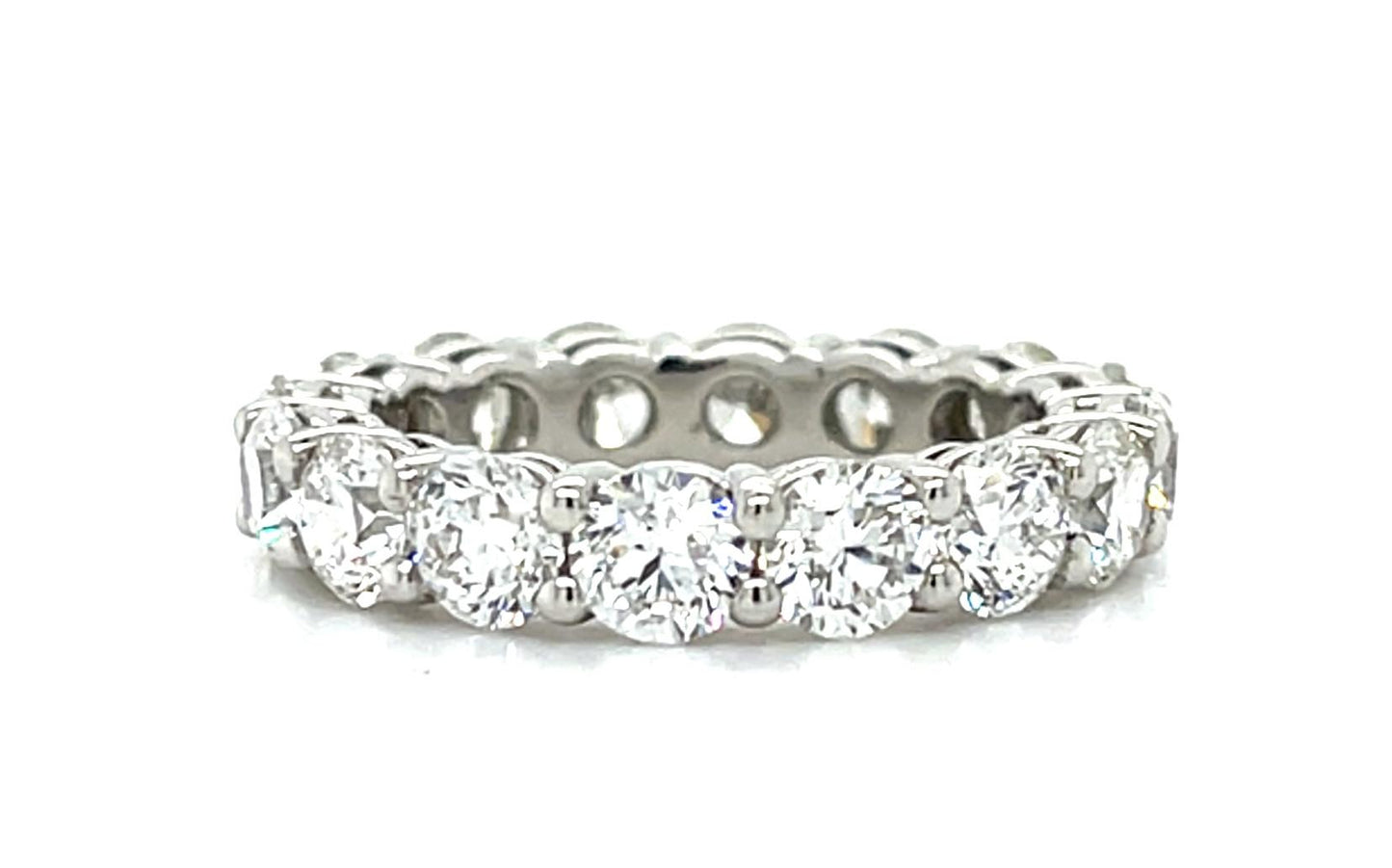 4.81ct (G-I VS) Round Diamonds Platinum Eternity Band Ring 6.40g 6.50 Size
