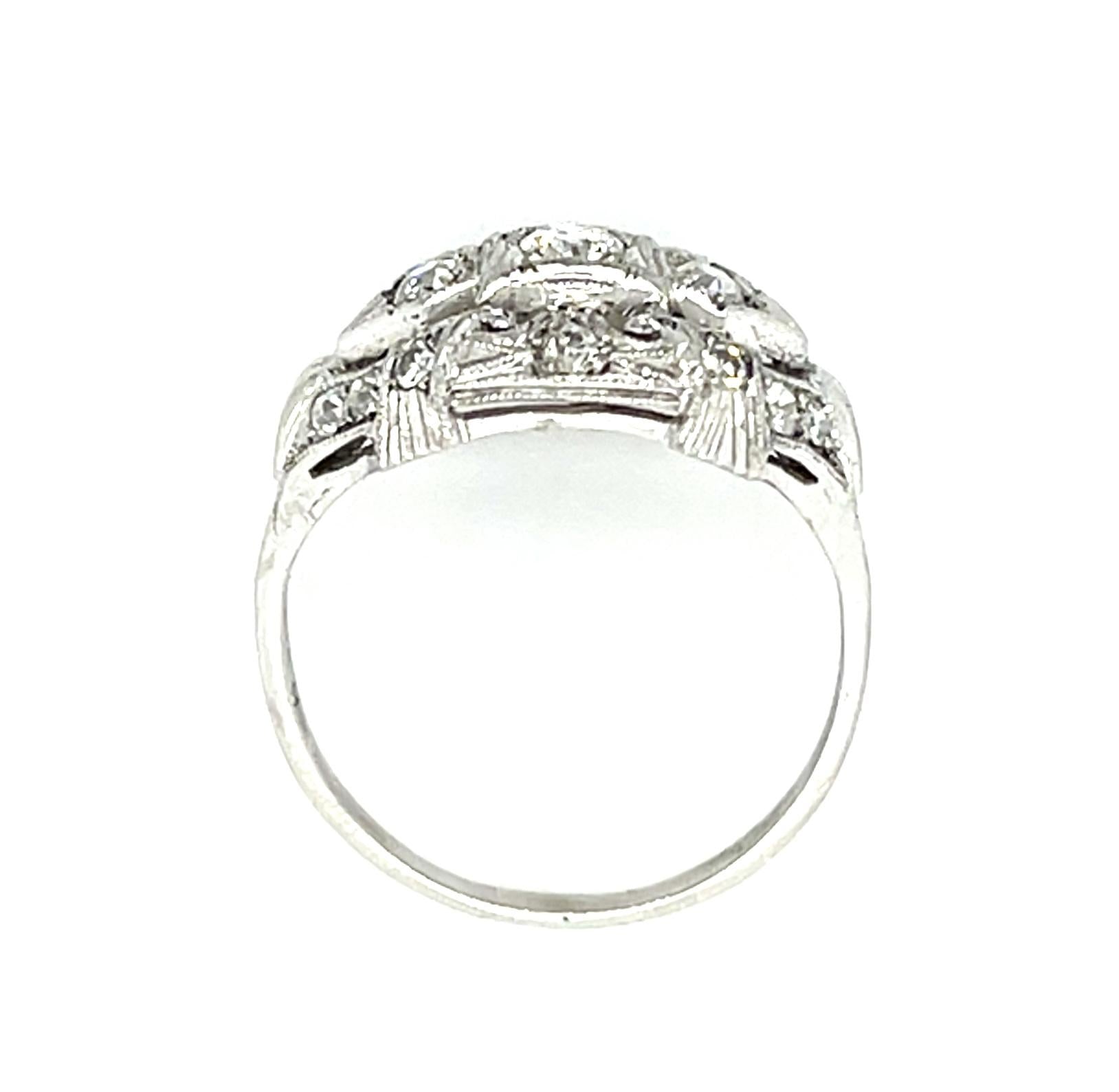 Art Deco .78ct Diamond Platinum Ring (Antique 1920s) 6.50 Size 3.70g