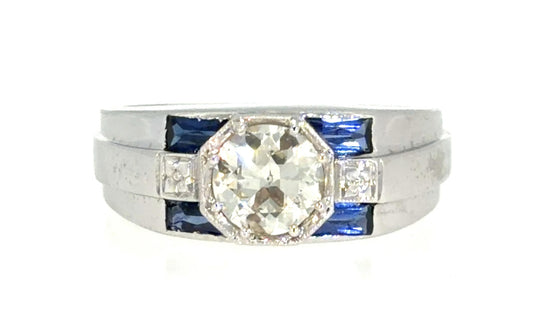 Art Deco I-J VS 1.06ct Euro Dia (No Cert) 18KW Gold Men's Ring
