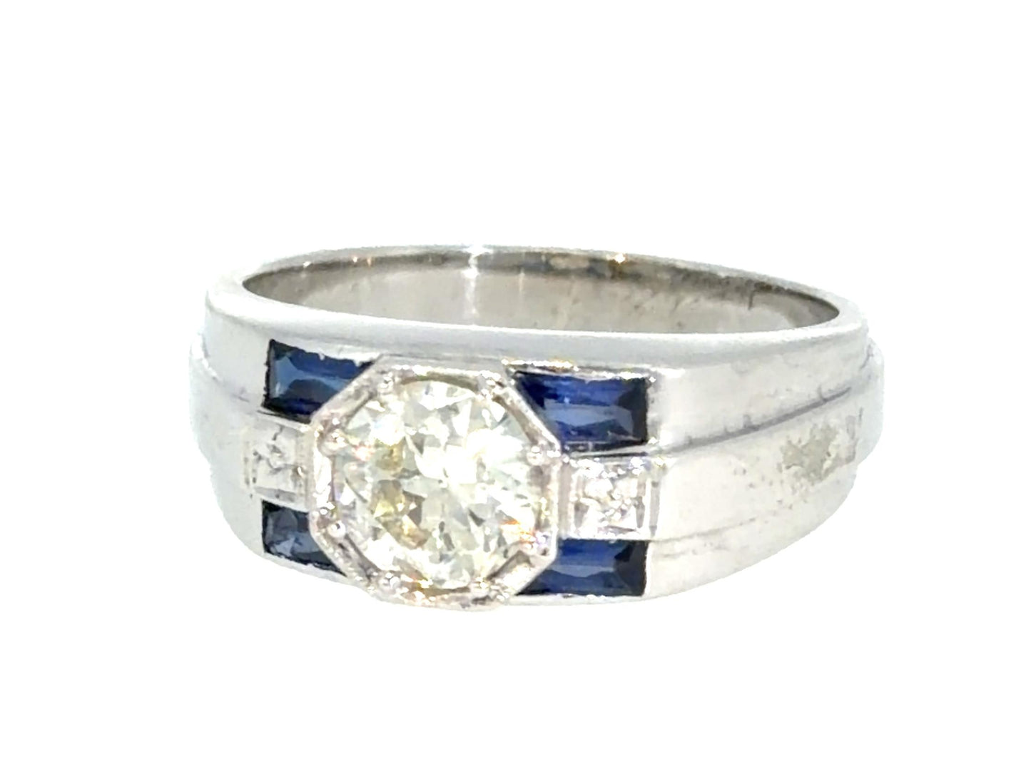 Art Deco I-J VS 1.06ct Euro Dia (No Cert) 18KW Gold Men's Ring