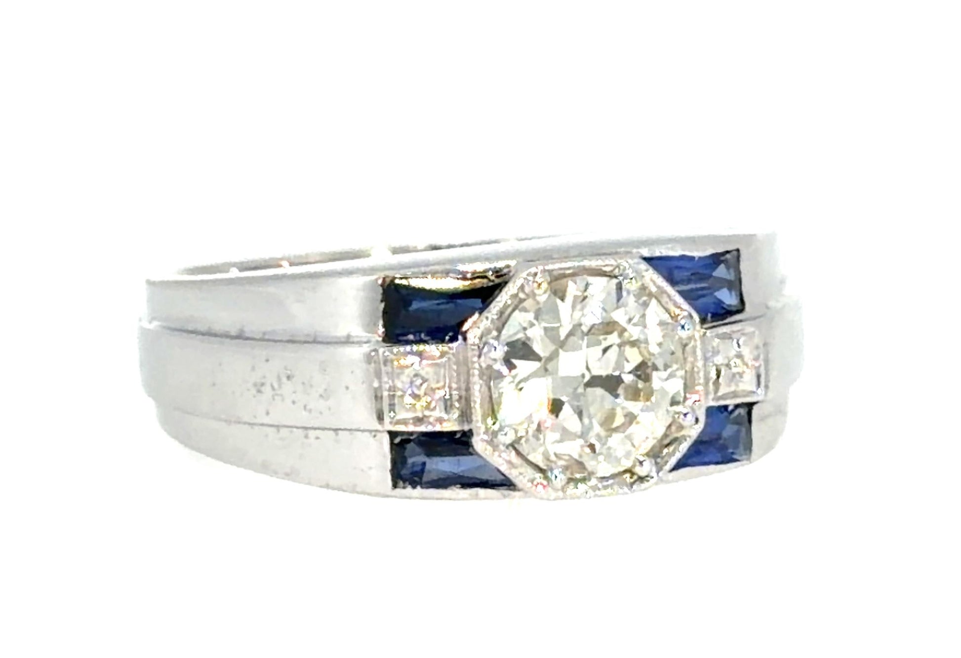 Art Deco I-J VS 1.06ct Euro Dia (No Cert) 18KW Gold Men's Ring