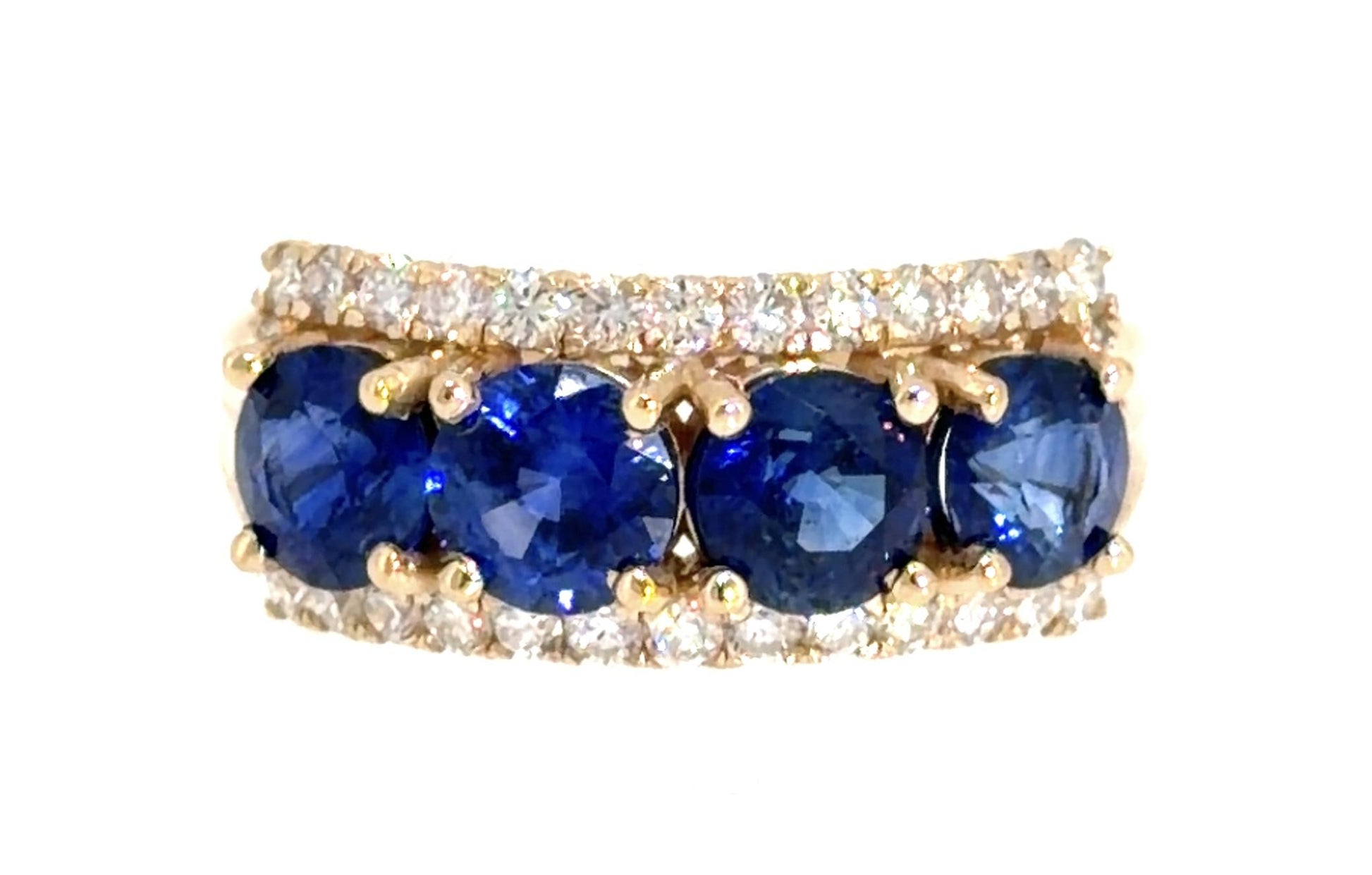 2.71ct Sapphire .54ct Diamond 14KY Gold Ring 4.50g 6.50 Size